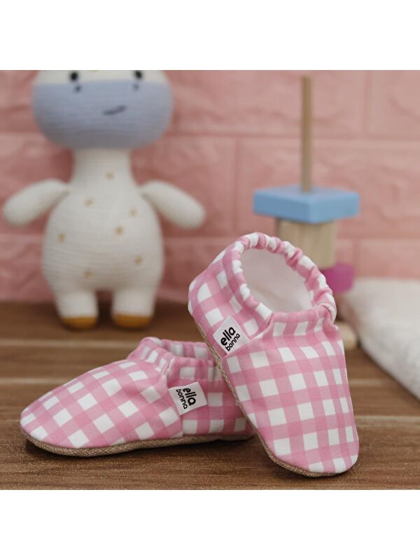 Desenli Bebek Patiği, Kaydırmaz Taban, Ev Kreş Ayakkabısı Panduf - Görsel 7