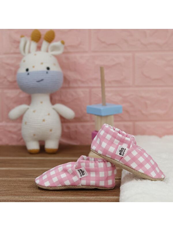 Desenli Bebek Patiği, Kaydırmaz Taban, Ev Kreş Ayakkabısı Panduf - Görsel 8