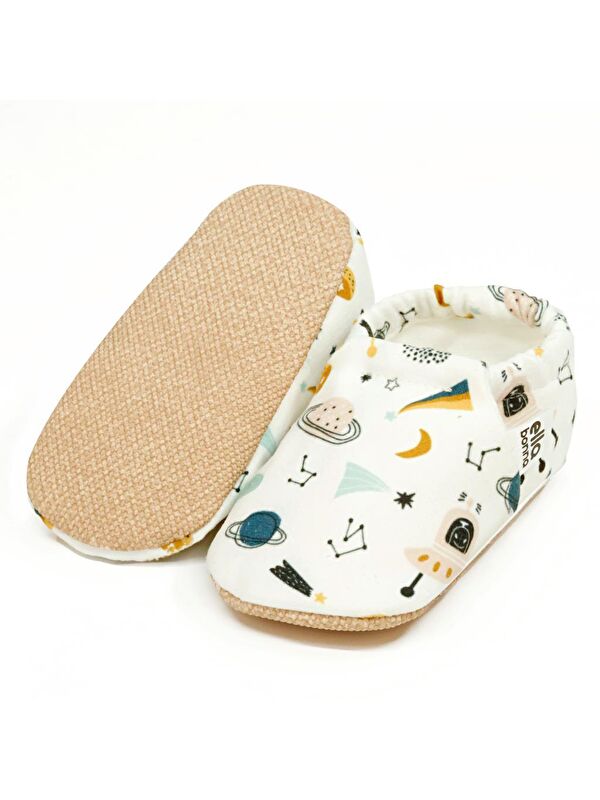 Desenli Bebek Patiği, Kaydırmaz Taban, Ev Kreş Ayakkabısı Panduf - Görsel 3