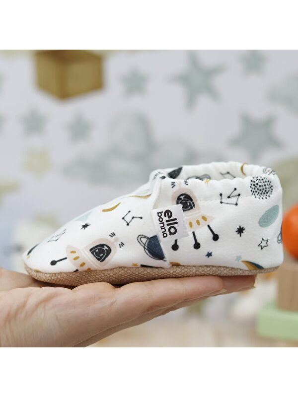 Desenli Bebek Patiği, Kaydırmaz Taban, Ev Kreş Ayakkabısı Panduf - Görsel 6