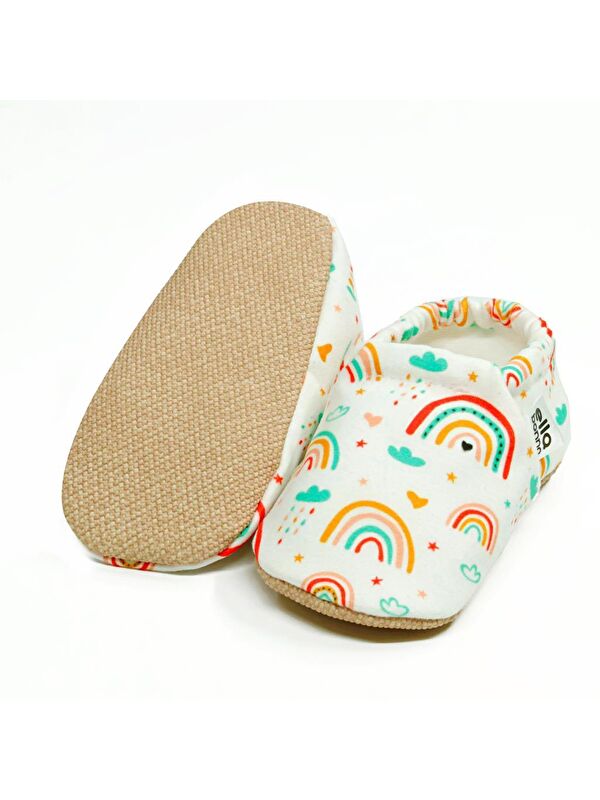 Desenli Bebek Patiği, Kaydırmaz Taban, Ev Kreş Ayakkabısı Panduf - Görsel 3