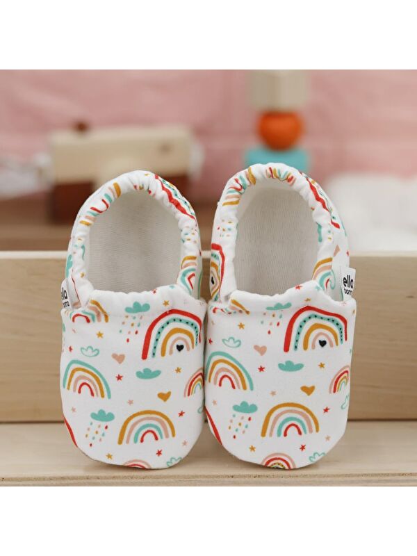 Desenli Bebek Patiği, Kaydırmaz Taban, Ev Kreş Ayakkabısı Panduf - Görsel 5