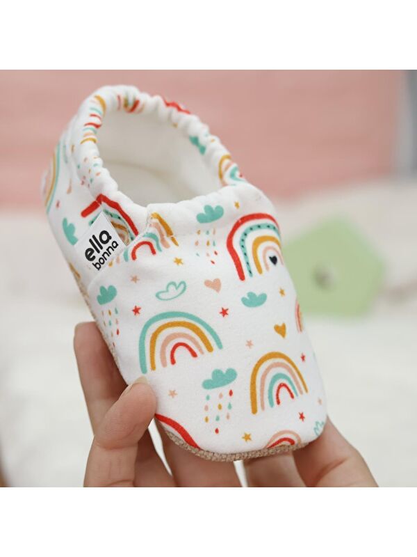 Desenli Bebek Patiği, Kaydırmaz Taban, Ev Kreş Ayakkabısı Panduf - Görsel 6