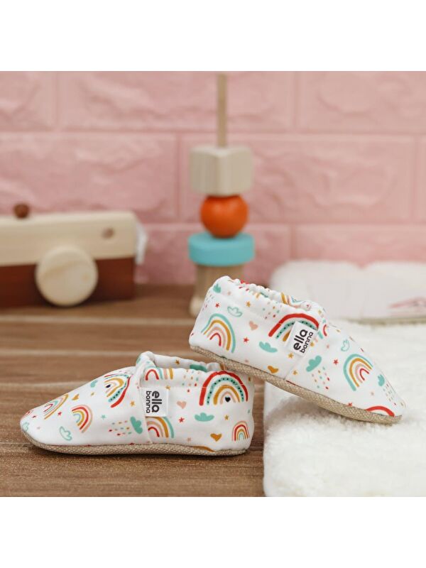 Desenli Bebek Patiği, Kaydırmaz Taban, Ev Kreş Ayakkabısı Panduf - Görsel 8