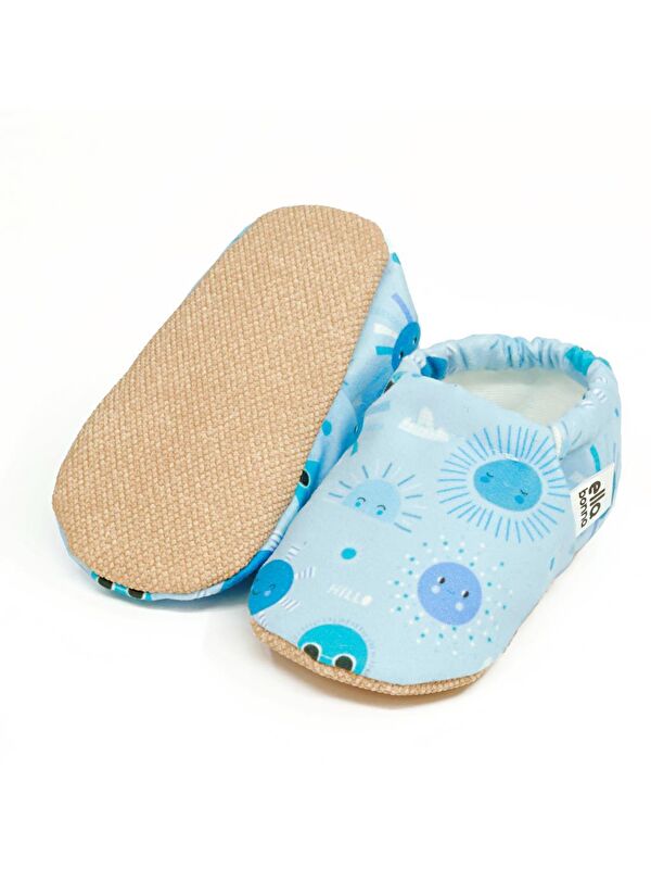 Desenli Bebek Patiği, Kaydırmaz Taban, Ev Kreş Ayakkabısı Panduf - Görsel 3