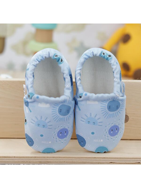 Desenli Bebek Patiği, Kaydırmaz Taban, Ev Kreş Ayakkabısı Panduf - Görsel 5