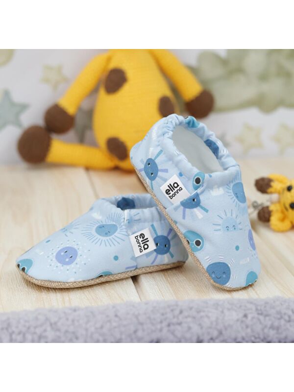 Desenli Bebek Patiği, Kaydırmaz Taban, Ev Kreş Ayakkabısı Panduf - Görsel 7