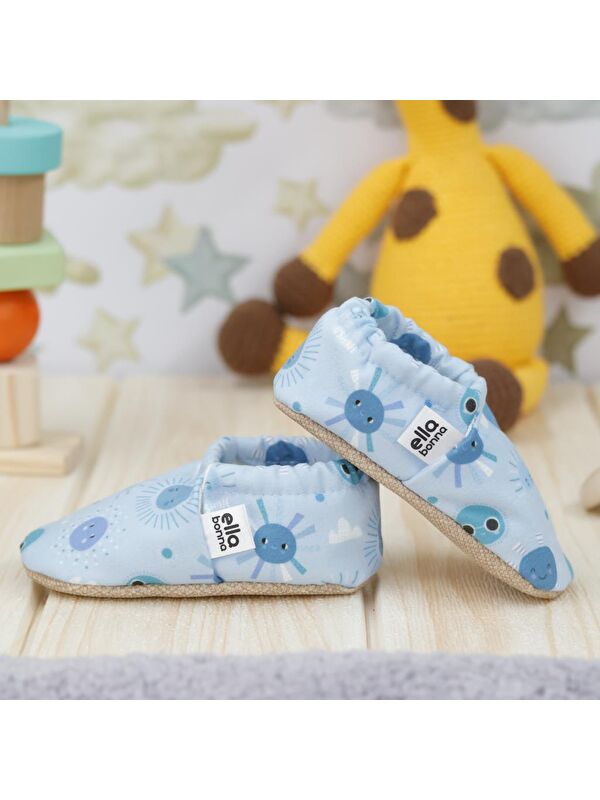 Desenli Bebek Patiği, Kaydırmaz Taban, Ev Kreş Ayakkabısı Panduf - Görsel 8