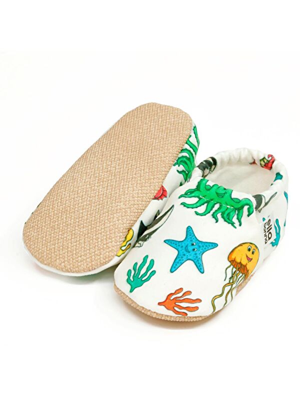 Desenli Bebek Patiği, Kaydırmaz Taban, Ev Kreş Ayakkabısı Panduf - Görsel 3