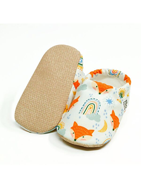 Desenli Bebek Patiği, Kaydırmaz Taban, Ev Kreş Ayakkabısı Panduf - Görsel 3