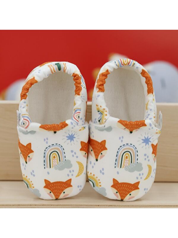 Desenli Bebek Patiği, Kaydırmaz Taban, Ev Kreş Ayakkabısı Panduf - Görsel 5