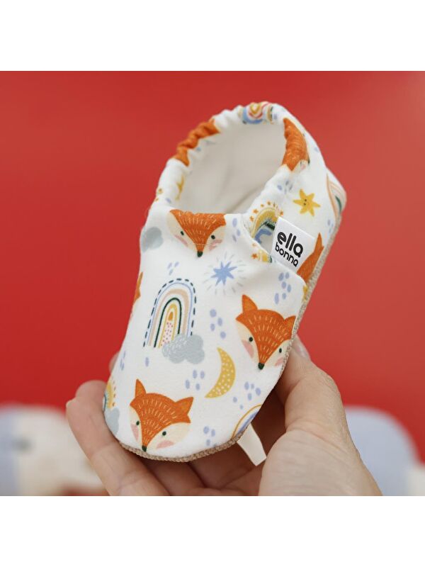 Desenli Bebek Patiği, Kaydırmaz Taban, Ev Kreş Ayakkabısı Panduf - Görsel 6