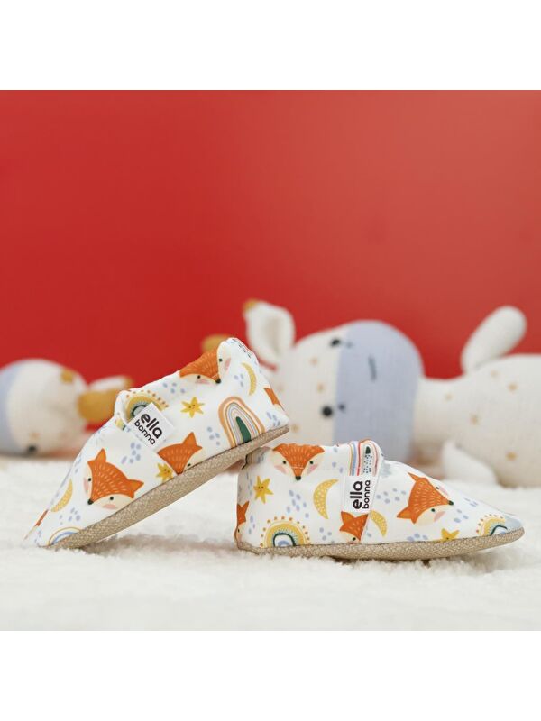 Desenli Bebek Patiği, Kaydırmaz Taban, Ev Kreş Ayakkabısı Panduf - Görsel 8