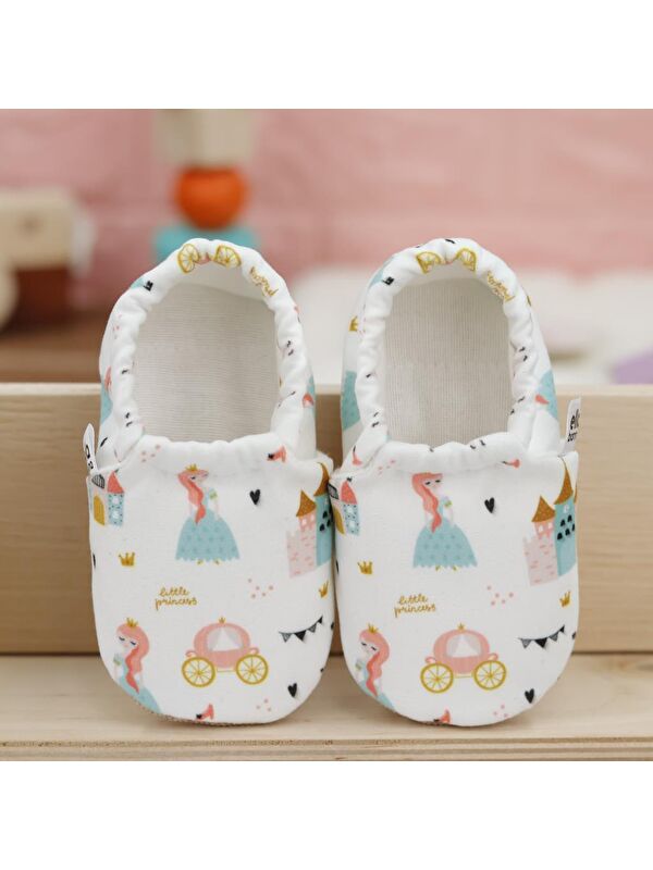 Desenli Bebek Patiği, Kaydırmaz Taban, Ev Kreş Ayakkabısı Panduf - Görsel 5