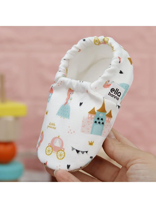 Desenli Bebek Patiği, Kaydırmaz Taban, Ev Kreş Ayakkabısı Panduf - Görsel 6