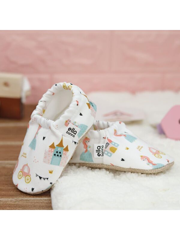 Desenli Bebek Patiği, Kaydırmaz Taban, Ev Kreş Ayakkabısı Panduf - Görsel 7