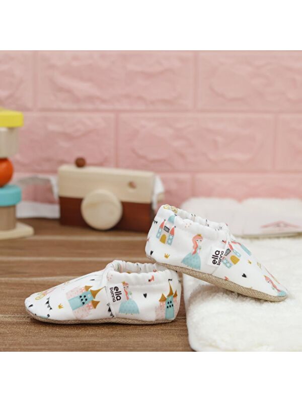 Desenli Bebek Patiği, Kaydırmaz Taban, Ev Kreş Ayakkabısı Panduf - Görsel 8