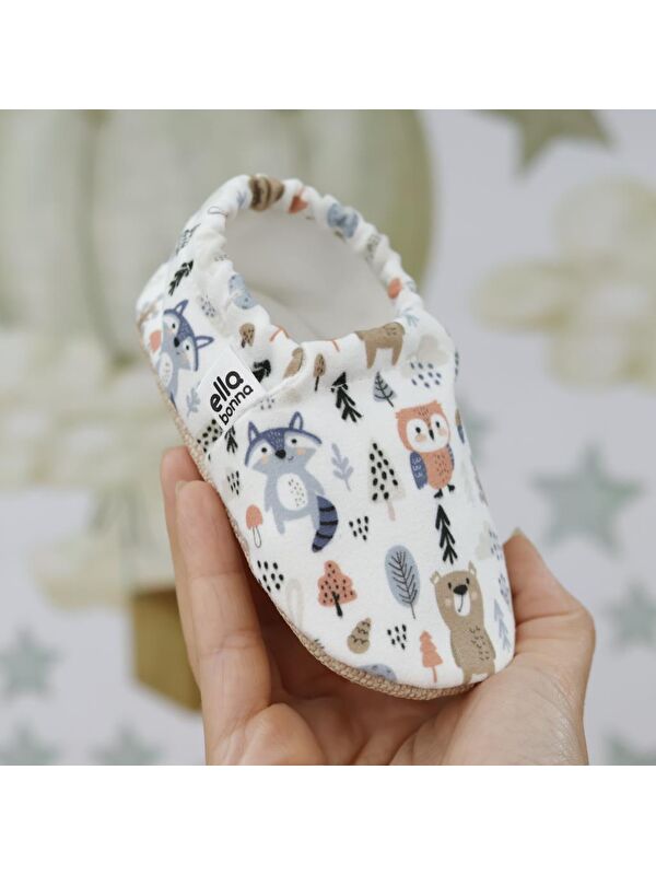 Desenli Bebek Patiği, Kaydırmaz Taban, Ev Kreş Ayakkabısı Panduf - Görsel 6