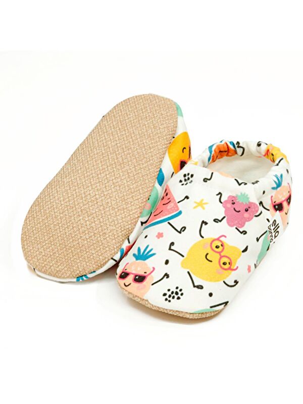 Desenli Bebek Patiği, Kaydırmaz Taban, Ev Kreş Ayakkabısı Panduf - Görsel 3