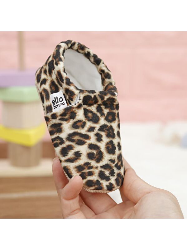 Desenli Bebek Patiği, Kaydırmaz Taban, Ev Kreş Ayakkabısı Panduf - Görsel 6