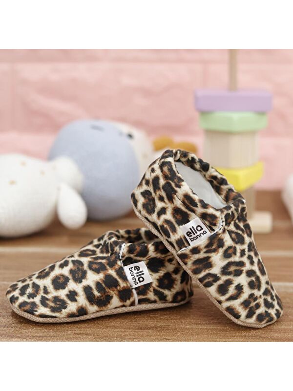 Desenli Bebek Patiği, Kaydırmaz Taban, Ev Kreş Ayakkabısı Panduf - Görsel 7