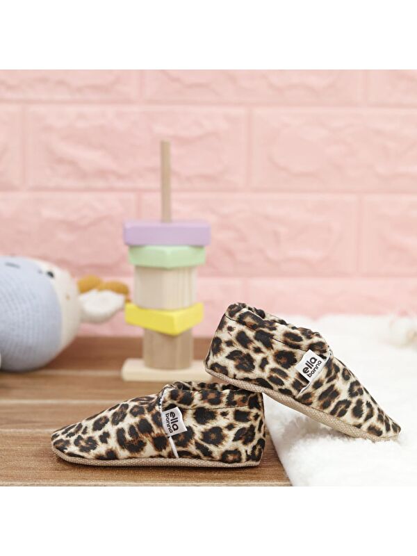 Desenli Bebek Patiği, Kaydırmaz Taban, Ev Kreş Ayakkabısı Panduf - Görsel 8