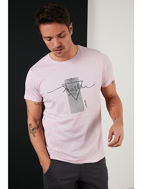 Buratti Baskılı %100 Pamuk Bisiklet Yaka Slim Fit Tişört 541MARTİNA