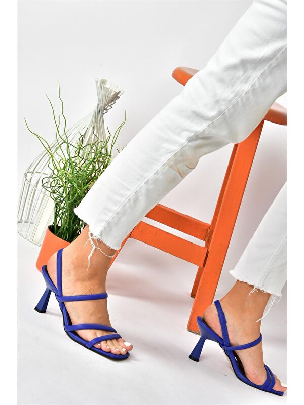 Saks Mavi İnce Topuklu Kadın Ayakkabı P404471009 - Görsel 3