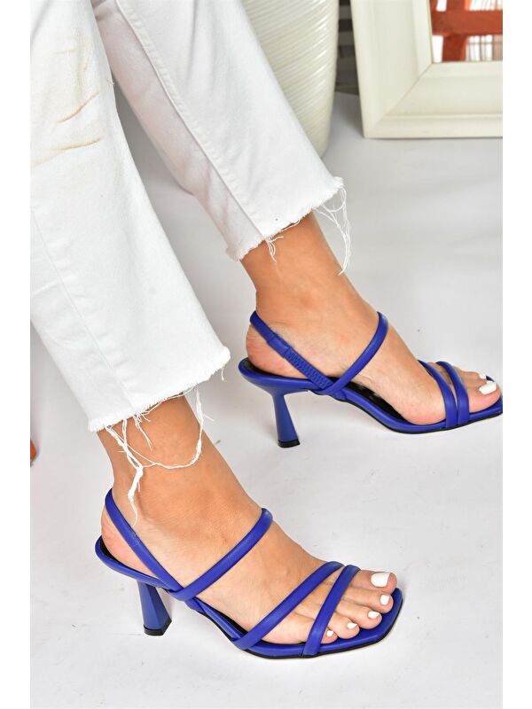 Saks Mavi İnce Topuklu Kadın Ayakkabı P404471009 - Görsel 5