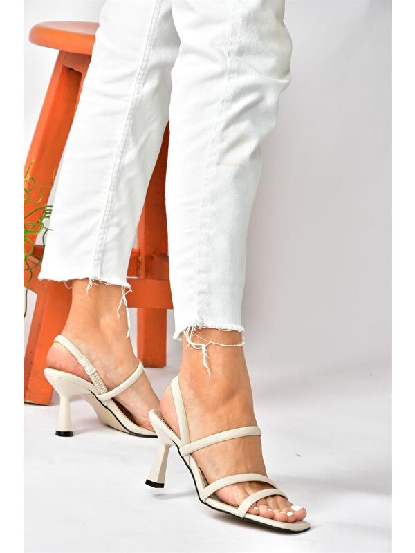 Bej İnce Topuklu Kadın Ayakkabı P404471009 - Görsel 5