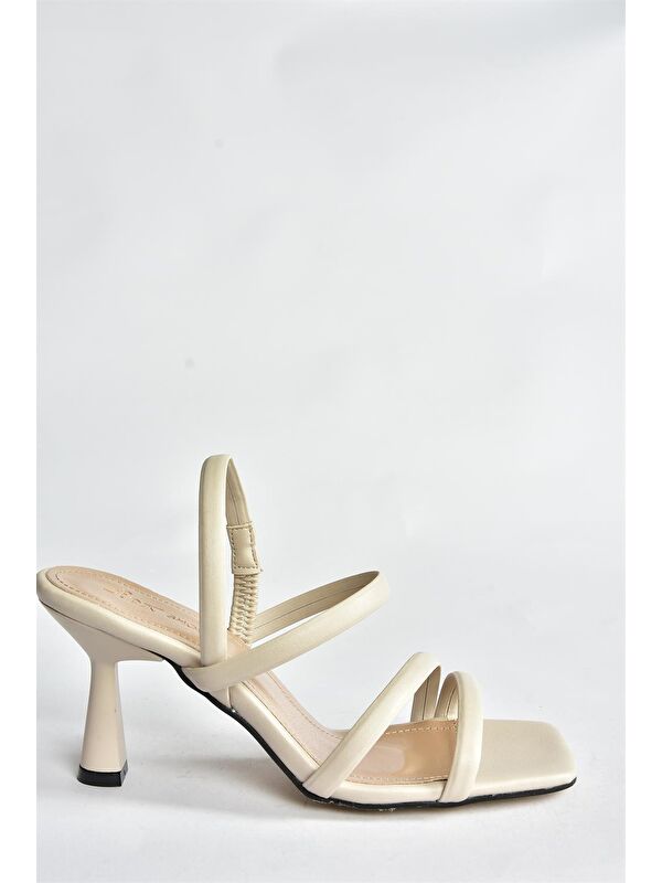 Bej İnce Topuklu Kadın Ayakkabı P404471009 - Görsel 6