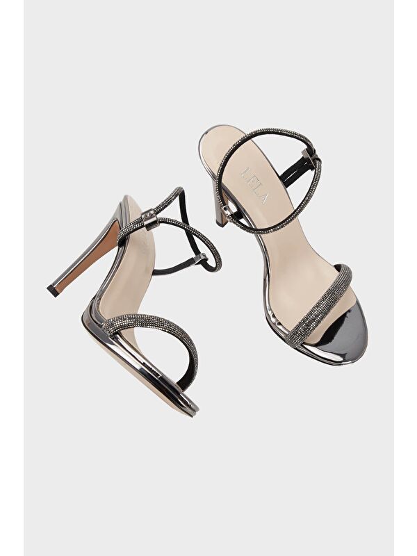 Taşlı Kemerli Topuklu Abiye Kadın Ayakkabı 3475891805 - Görsel 6