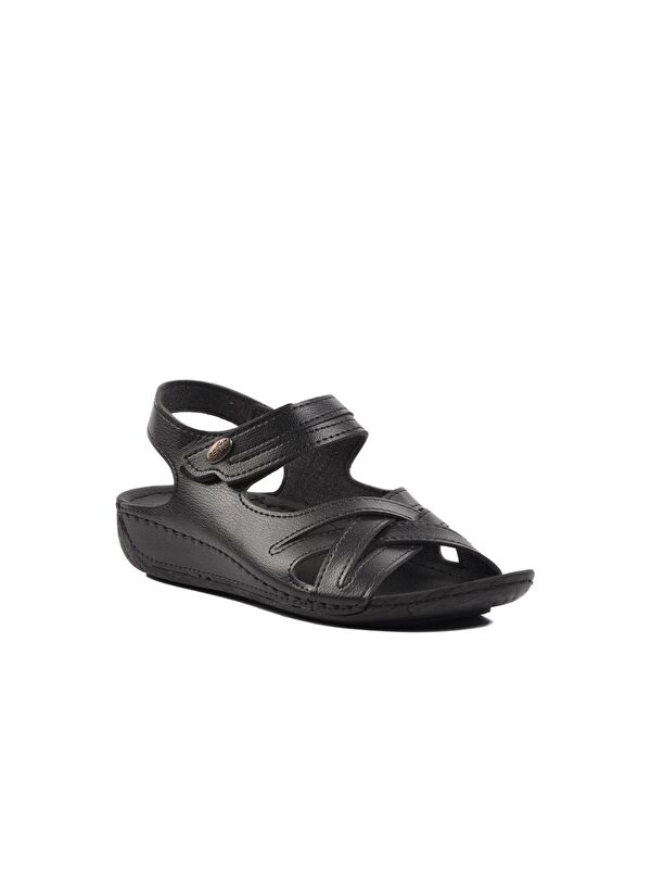 Siyah Anatomik Cırtlı Kadın Sandalet 16.035 Z - Görsel 4