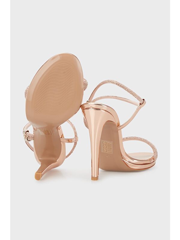 Taşlı Kemerli Topuklu Abiye Kadın Ayakkabı 3475891805 - Görsel 5