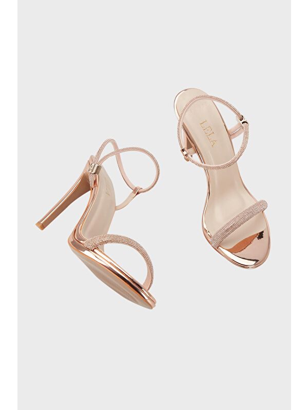 Taşlı Kemerli Topuklu Abiye Kadın Ayakkabı 3475891805 - Görsel 6