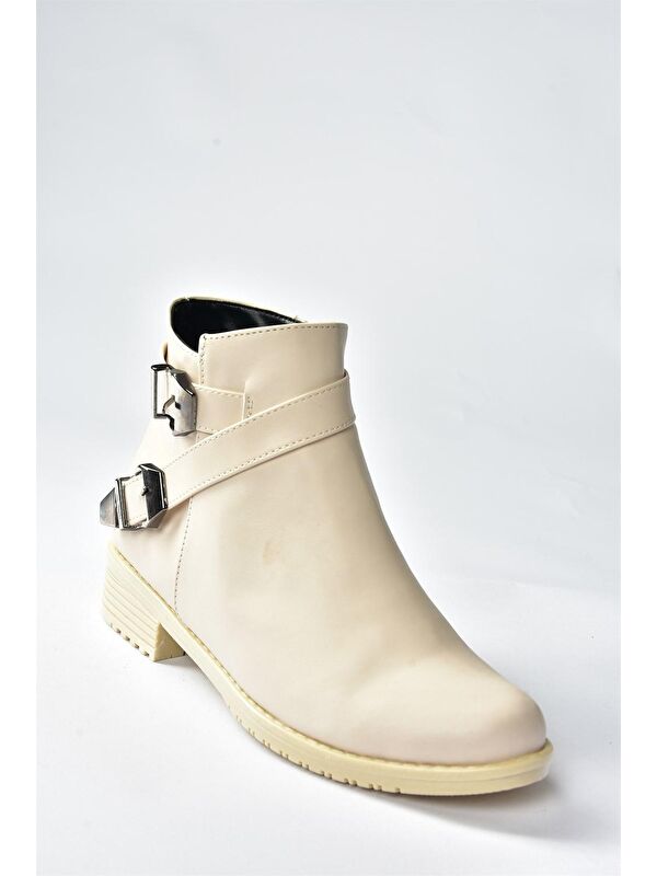 Bej Alçak Topuklu Günlük Kadın Bot A726193409 - Görsel 6