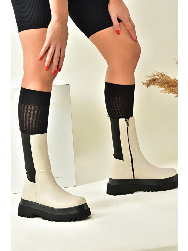 J267063109 Bej Kadın Bot - Görsel 3