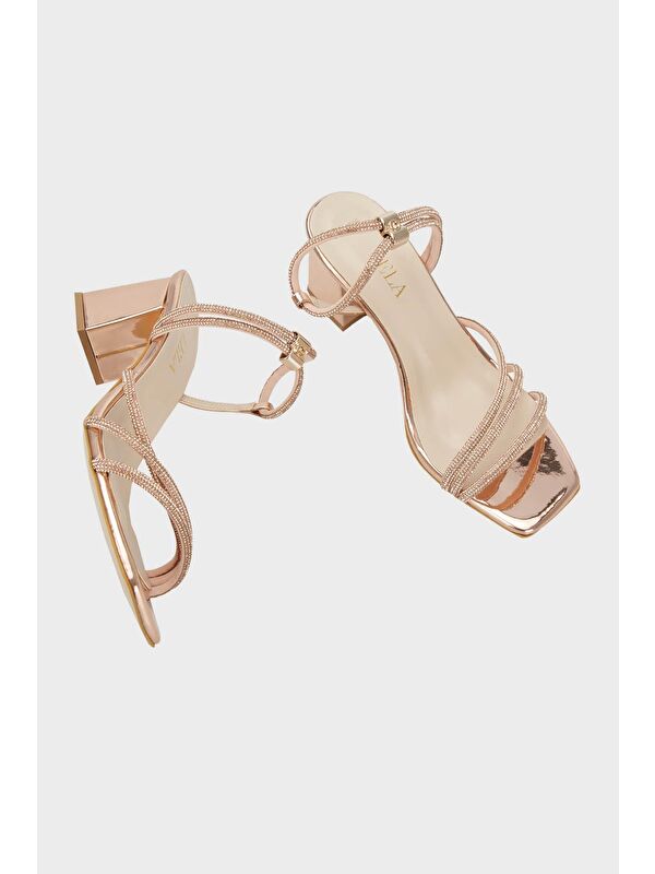 Taşlı Tokalı Topuklu Abiye Kadın Ayakkabı 347ELLA1705 - Görsel 6