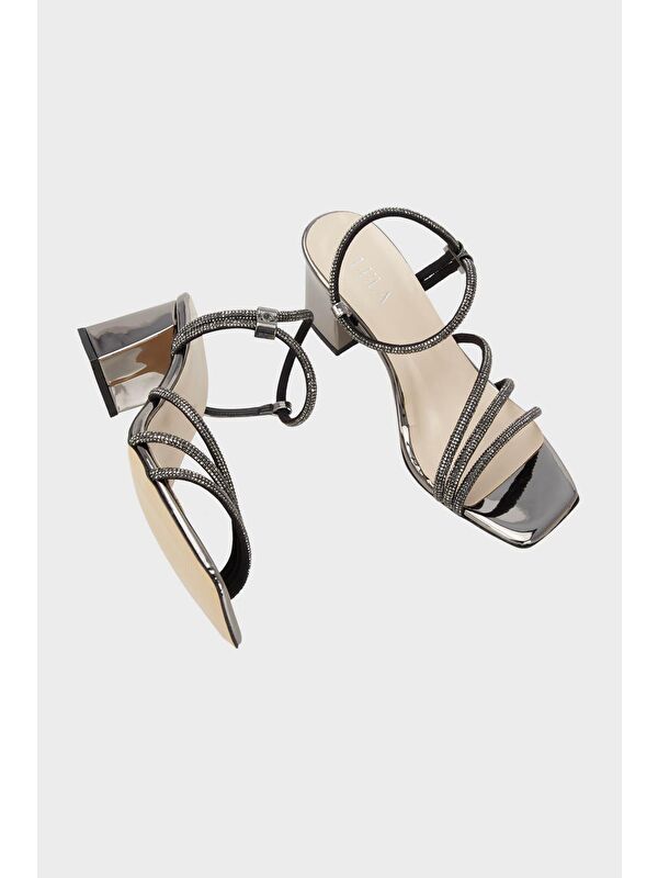 Taşlı Tokalı Topuklu Abiye Kadın Ayakkabı 347ELLA1705 - Görsel 6