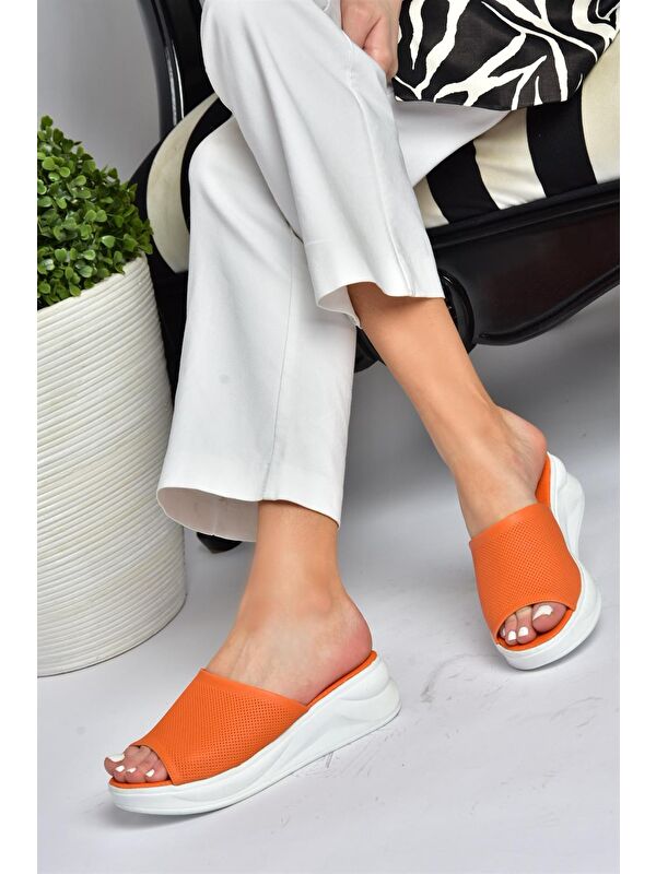 P713330409 Turuncu Kadın Terlik - Görsel 2