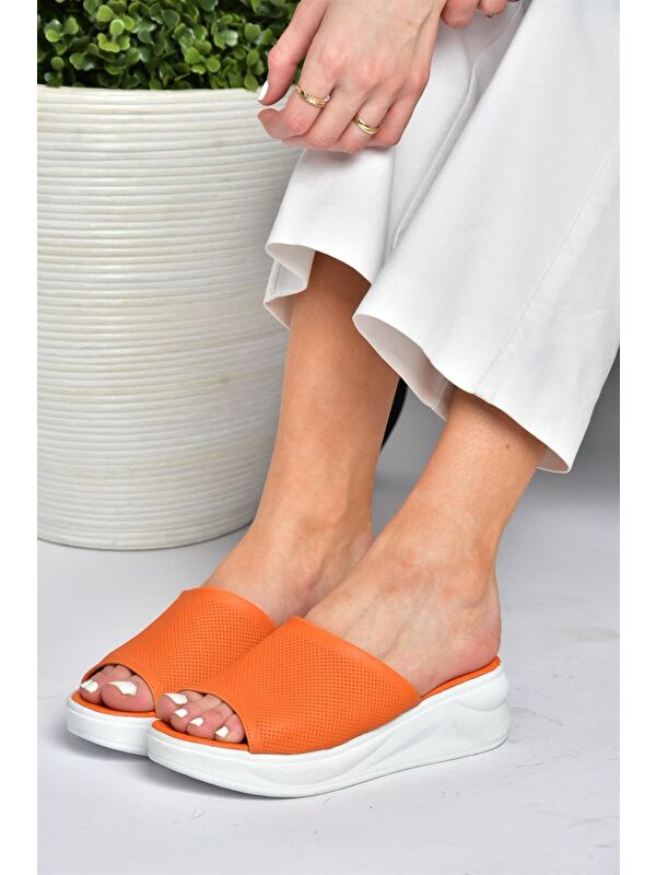 P713330409 Turuncu Kadın Terlik - Görsel 3