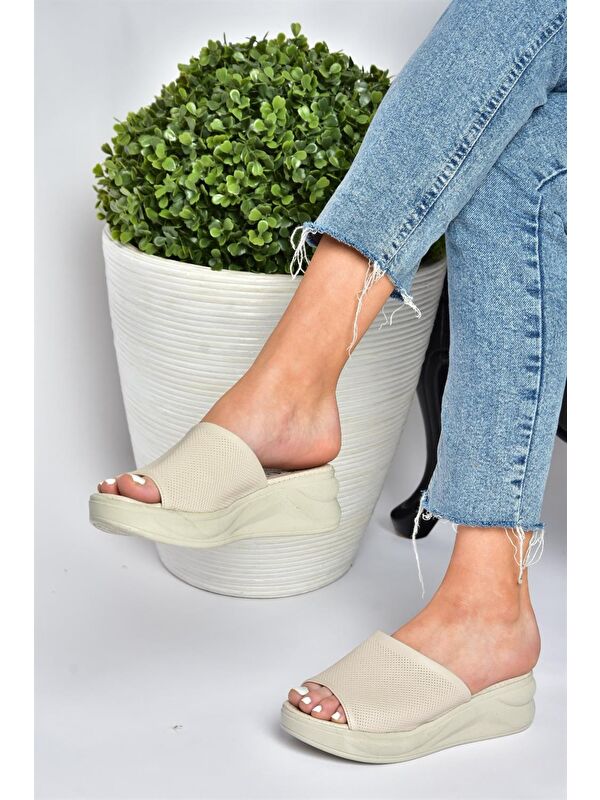 P713330409 Bej Kadın Terlik - Görsel 3