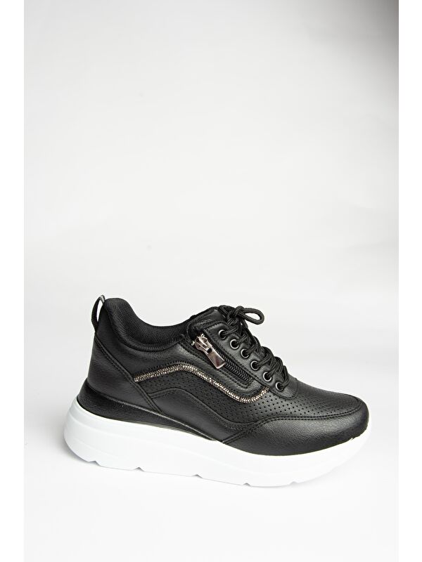 U7020207 Siyah Kadın Sneakers - Görsel 2