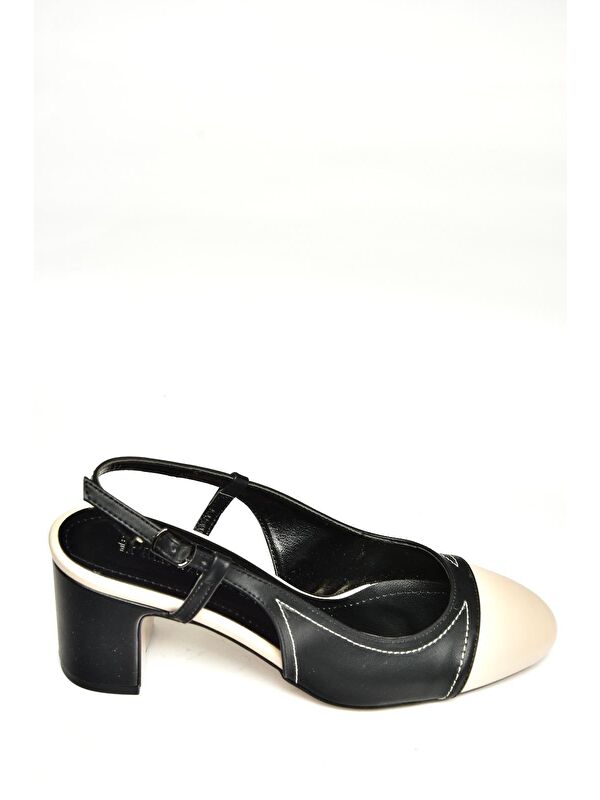 U8200253 Siyah/Ten Kadın Topuklu Ayakkabı - Görsel 2