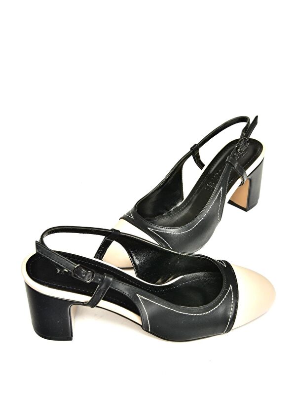 U8200253 Siyah/Ten Kadın Topuklu Ayakkabı - Görsel 4