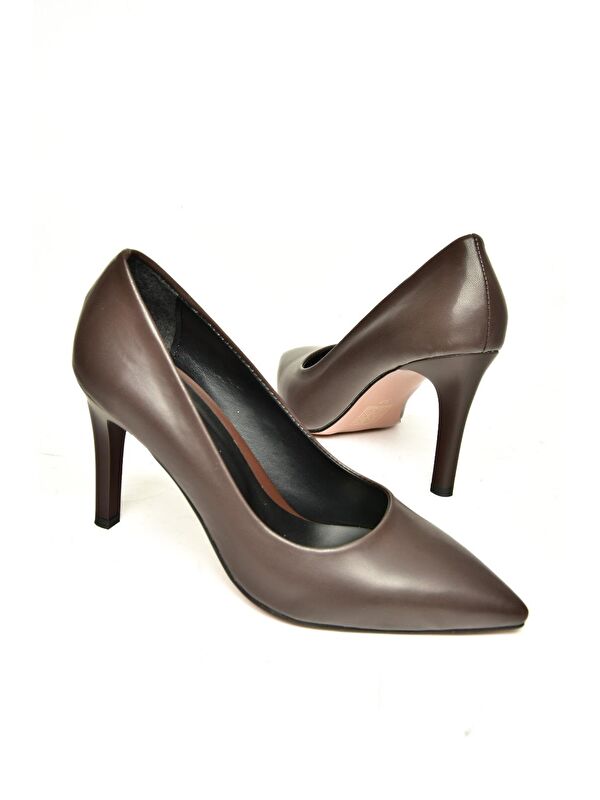 U6760820 Kahverengi Kadın Topuklu Ayakkabı - Görsel 3