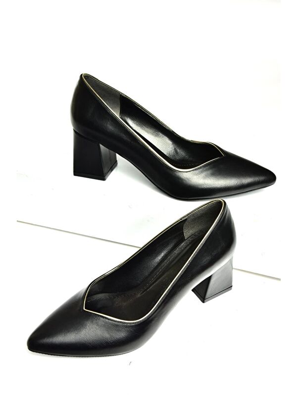 U8206211 Siyah Kadın Topuklu Ayakkabı - Görsel 3