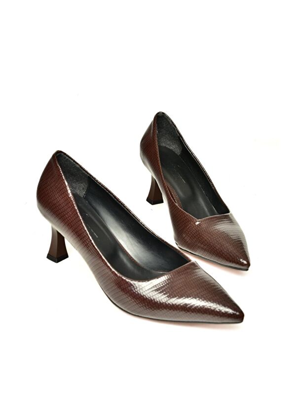 U6760300 Kahverengi Kadın Topuklu Ayakkabı - Görsel 3