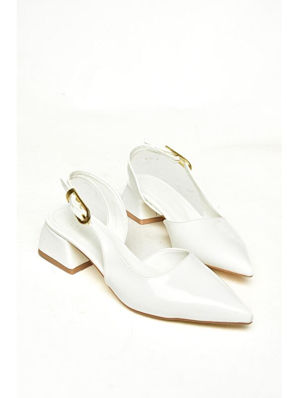 U9982124 Beyaz Kadın Topuklu Ayakkabı - Görsel 4