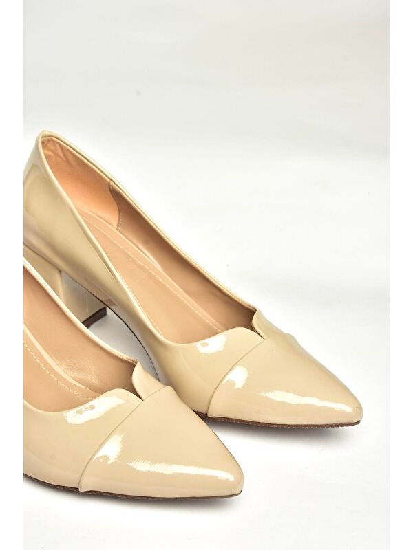 U8206200 Bej Kadın Topuklu Ayakkabı - Görsel 3